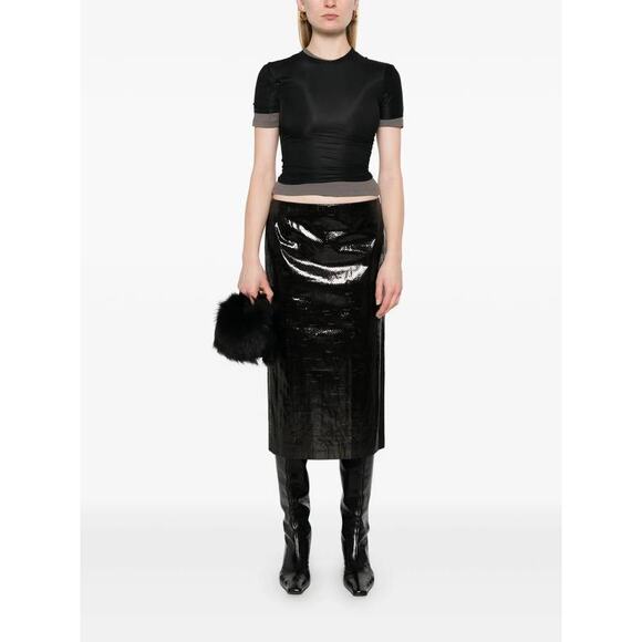 Christopher Esber Sheer Overlay Loophole Tee Shirt in Black Grey AU 10 US 6 - Picture 1 of 5